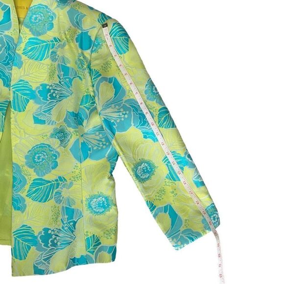Flores And Flores Green And Blue Floral Blazer Lined SZ 100 Bright, MY23 - Picture 6 of 11